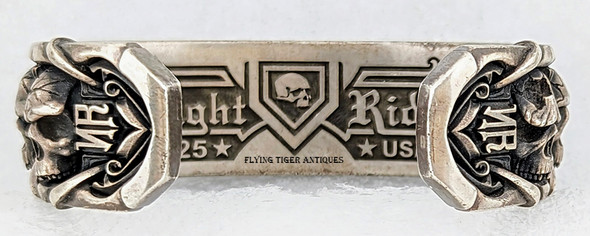 Awesome HEAVY Night Rider All in the Family Skulls Bracelet