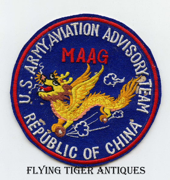 Rare 1960s US Army Aviation Advisory Team MAAG Formoso Taiwan Jacket Patch Moth Nips