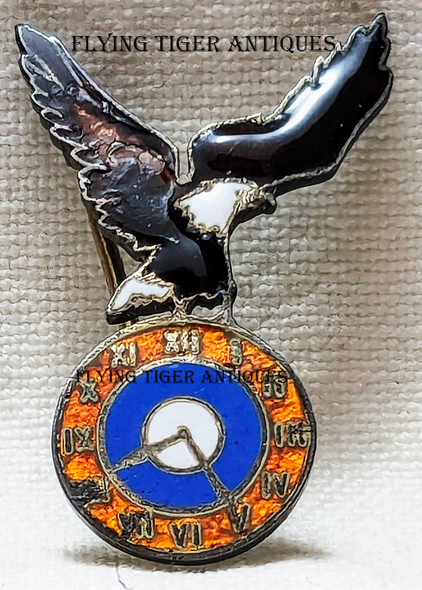 Ext Rare WWI US Air Service 825th Aero Squadron Badge French Made in enameled Silver