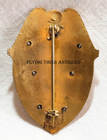 Beautiful ca 1930 Bakersfield CA Police Policeman Badge of R.B. Smith Shirt Size with Riveted Panels