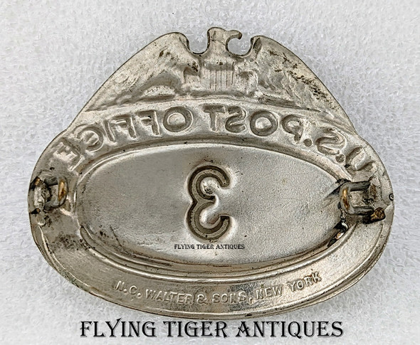 Ext Rare 1920s-1930s Las Vegas Nevada US Post Office Mailman Hat Badge #3 by WALTER