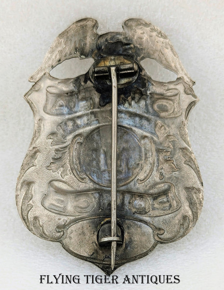 Beautiful 1900's - 1910's Omaha Nebraska Metropolitan Police Badge #492 with T Pin