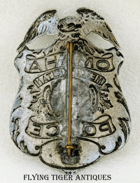 Great Old well Worn 1890s Omaha Nebraska Metropolitan Police Badge #130
