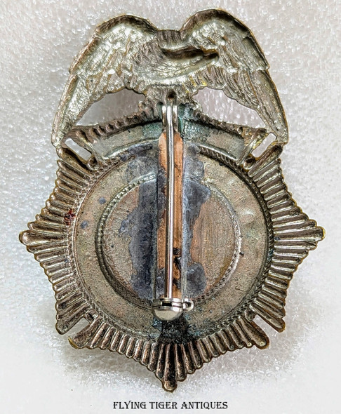 Large 1950s Mankato KS Police Chief Badge in Nickel Plated Brass & Copper