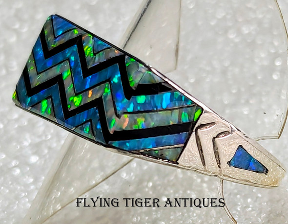 A Masterpiece Kewa Silver & Multi-Stone Inlay Ring by Multi-Award-Winning Artist Nelson Garcia