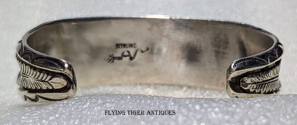 Laguna Pueblo Silver Fossil Ivory Turquoise Mountain Turquoise Inlay Bracelet Allen Natseway