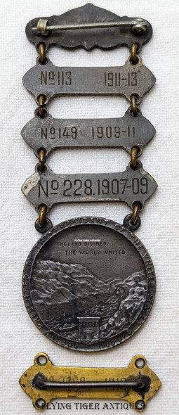 1910 Panama Canal Service Medal Awarded to Karl Edholm with 3 Bars For 8 Years Service w 1 Loose Bar