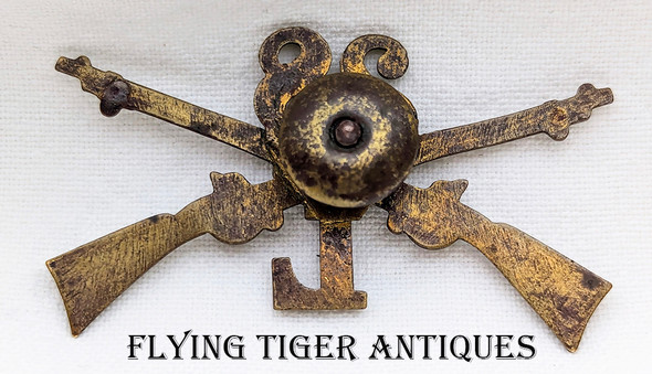 Rare ca 1900s Philippine Insurrection US Army 28th Inf Regt Co L Enlisted Hat Badge