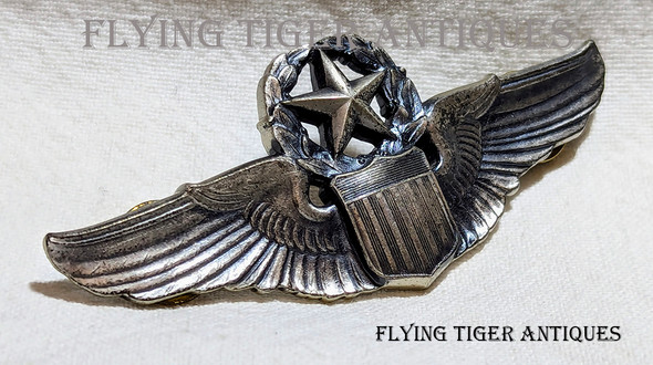 Beautiful Iconic WWII USAAF Command Pilot Wing in Sterling by Josten in Near Mint Condition