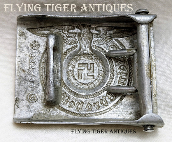 Well Worn 1938 Nazi Waffen SS Aluminum Combat Belt Buckle RZM 822/38