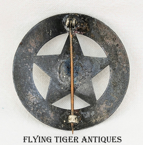 1943 Large USN Police Petty Officer Circle Star Badge from USN Receiving Station Long Beach NY