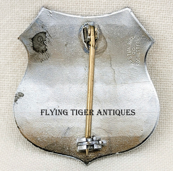 1940s New York Fire Warden Badge by Bastian Brothers in Excellent Condition