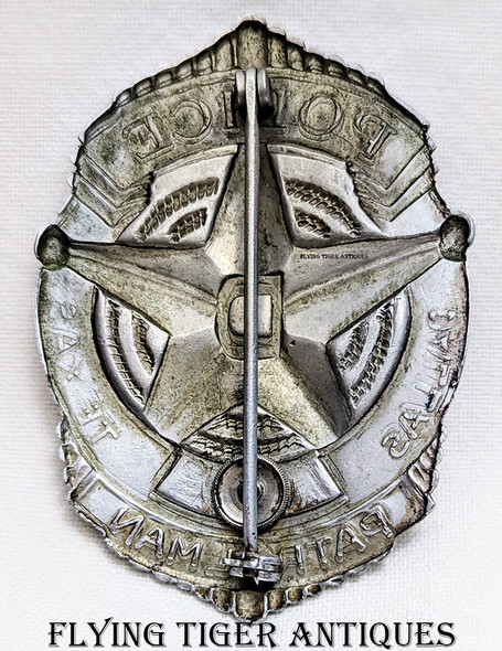 Wonderful Early 1950's Dallas Texas Police Patrolman Badge # 20