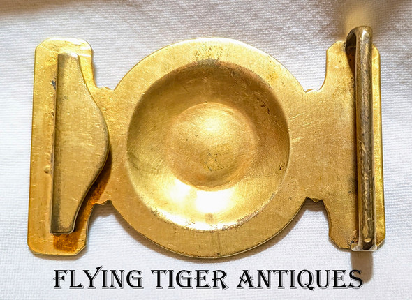 Beautiful Heavy ca 1900 Gilt Brass Police Belt Buckle