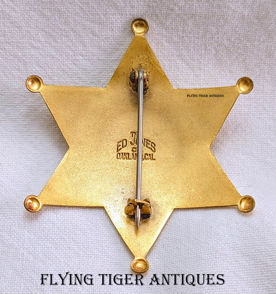 Beautiful ca 1950 Churchill Co, Nevada Deputy Sheriff 6-pt Badge by Ed Jones