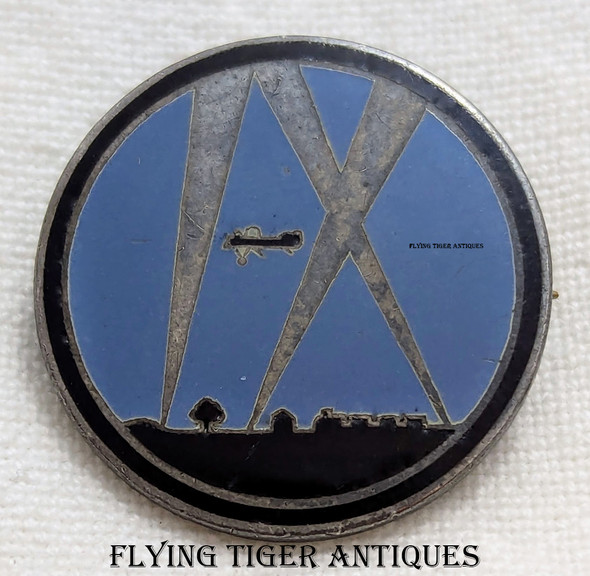 Beautiful Rare WWI USAS 9th Aero Sq Badge French Made in Enameled Silver
