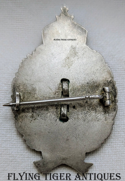 WWI M1914 PRINZEN Size Prussian Observer Badge by Carl Dillenius in Silvered & Enameled Tombak