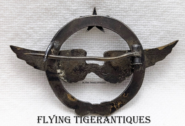 Beautiful 1916-1917 Miniature/Evening Dress French Army Pilot Badge Private Purchasing in Silver