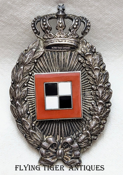 Beautiful Early WWI M1914 Imp Bavarian Observer Badge in Enameled 925 Silver by Meybauer