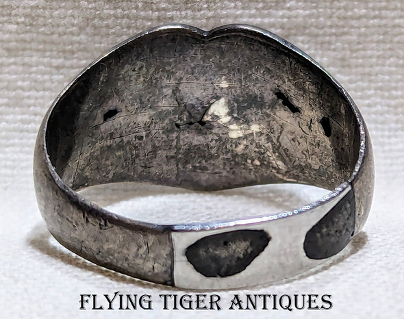 Cool WWII Silver 1945 Ring from Manilla Philippine Island Large Size 11