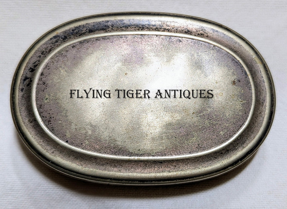 Wonderful Civil War era Sailors Snuff Box in Silvered Nickel Patented 1860 by C. Parker