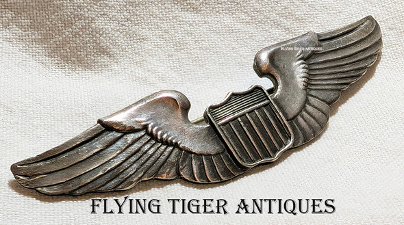 Beautiful Early World War II Chinese Made United States Pilot Wing in Silver