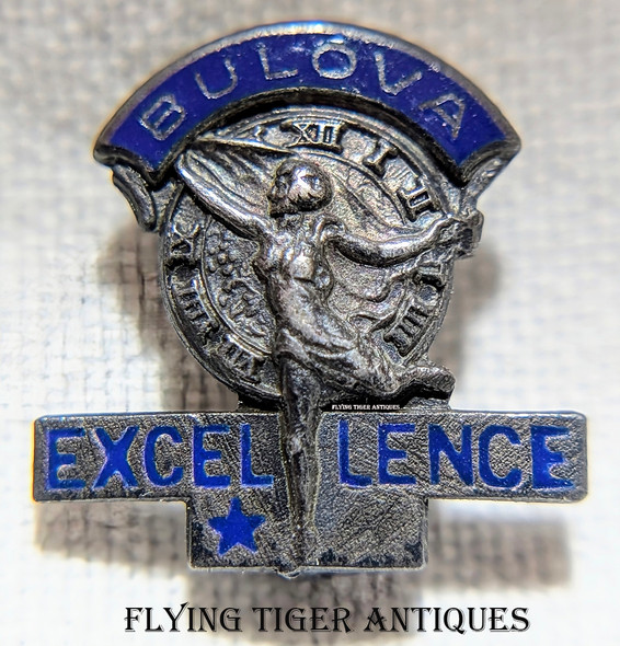 1930s Bulova Watch Company 5 Years of Service Pin in Sterling