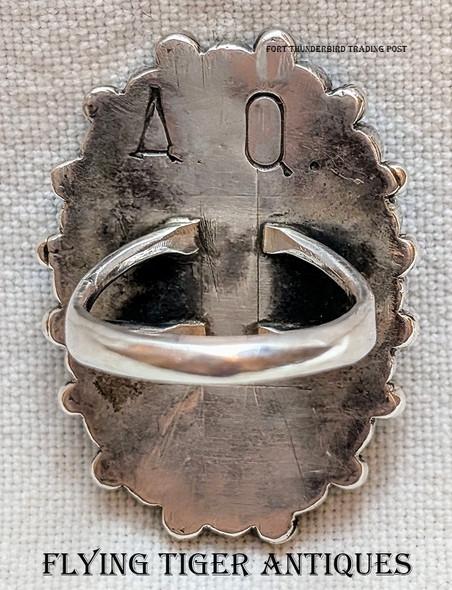 60-70s Zuni Silver & Sleeping Beauty Turquoise Cluster Ring by Multi-Award-Winning Artist Alice Quan