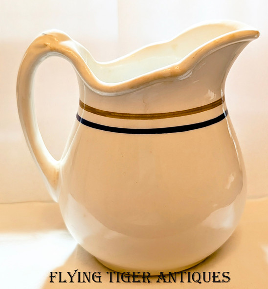 Wonderful 1943 WWII USN Air Training Center CorpUs Christi Cadet Mess Milk Pitcher by Iroquois