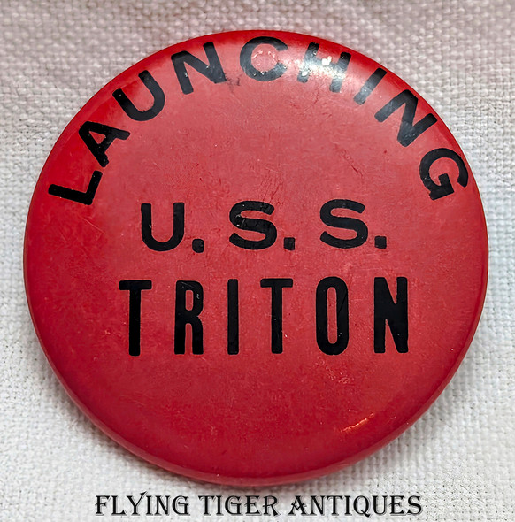 WWII USS Triton SS-201 (Lost Boat) Launching Badge from PNSY 1940