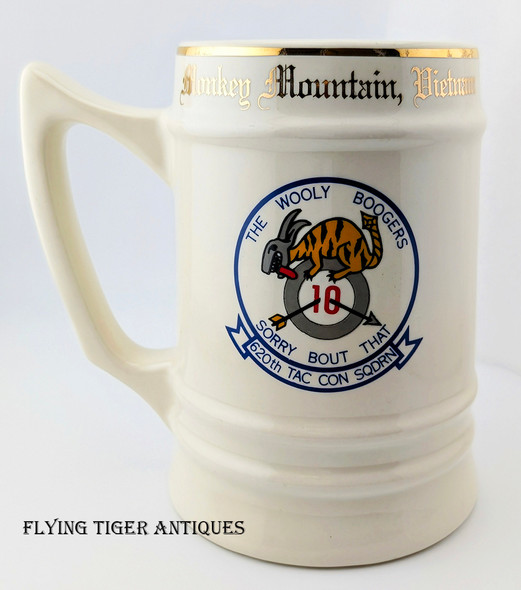 Great 1970 Vietnam War USAF 620th Tactical Control Squadron Beer Mug from Monkey Mtountain Vietnam