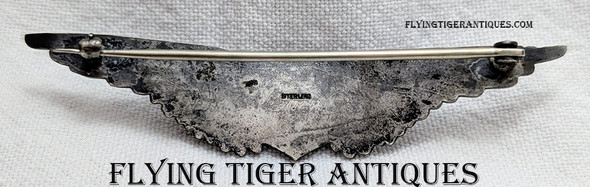 Stunning WWI USAF Pilot Wing in Paye & Baker Style with Extreme Convex Form Sterling & 14K
