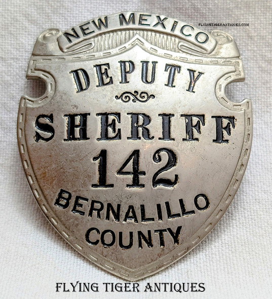 Great Mid-Late 1930s Bernalillo Co NM Deputy Sheriff Badge # 142 by LAS&SCO