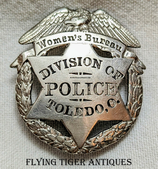 Ext Rare Toledo OH Division of Police Women's Bureau Badge ca 1926