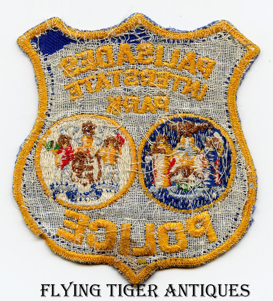 Scarce 1950s-1960s Palisades Interstate Park NY & NJ Police Uniform Shoulder Patch