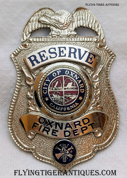 Beautiful Oxnard CA Fire Dept Reserve Badge by Entenmann-Rovin