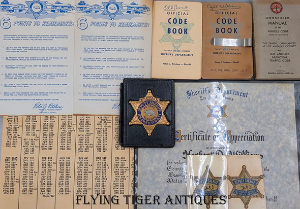 Eraly 60s Los Angeles CA Reserve Captain Retired Wallet Badge by Entenmann with Documents & Paper
