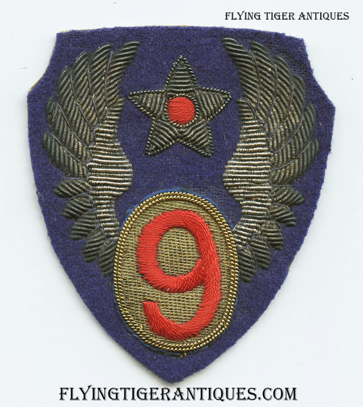 Beautiful Early WWII 9th Air Force Bullion Shoulder Patch English Made