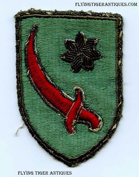 Great WWII US Army Bullion Over US Made Parsian Gulf Cmnd. Shoulder Patch Removed from Uniform