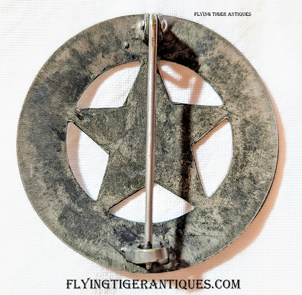 Wonderful Large 1870s-1890s Philadelphia & Reading Railway Police Circle Star Badge Hand Stamped