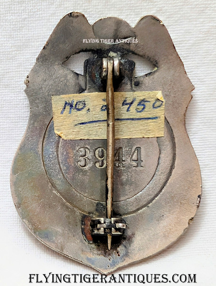 Great Well Used 1960s US Dept of the Int Fish & Wildlife Service Dep Game Warden Badge # 3944