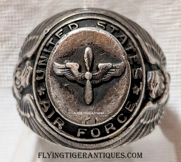 Great Late 1940s-KW USAF Sterling Ring Sz 9.75