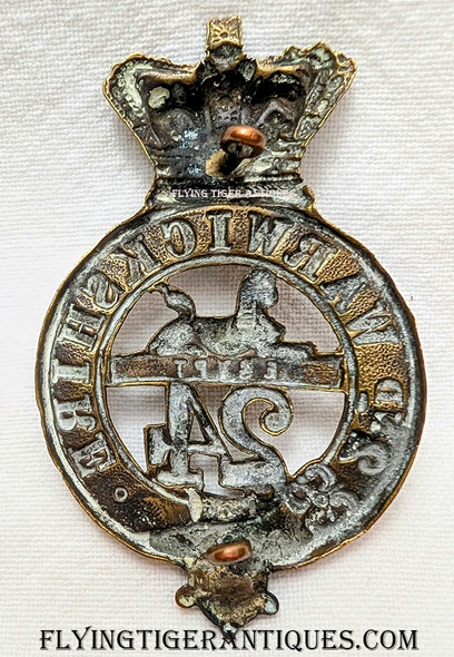 1870s Victorian 24th 2nd Warwickshire Regt of Foot NCOs Glengarry Cap Badge Zulu War Workers Drift