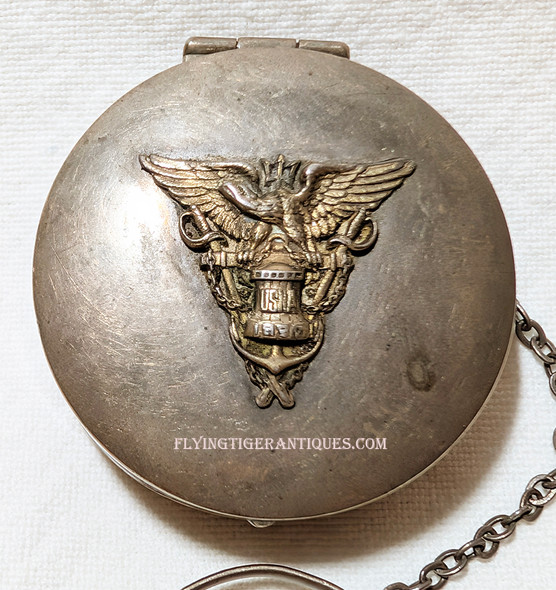 Great 1920 US Naval Academy USNA Annapolis Women's Compact in Sterling Silver by Foster & Bailey