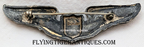Ext Rare Early-Mid WWII Unofficial USAAF Flight Engineer Wing E Applied to Sterling Pilot Wing