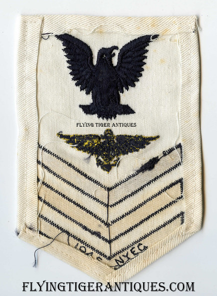 WWII USN Naval Aviation Pilot First Class Sleeve Rate with Yellow Wing 1945 by NV Emblem