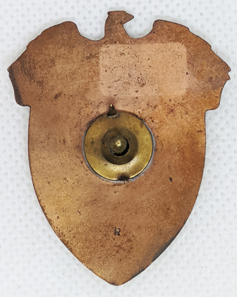 Scarce WWII American Red Cross Military Welfare Service Officer Hat Badge in Enameled Bronze - mharc20020