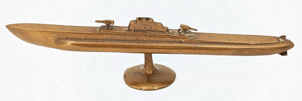 Cool Vintage 1930s - Early WWII Bronze Submarine Model From Portsmouth Naval Shipyard - usnsublm10030pms