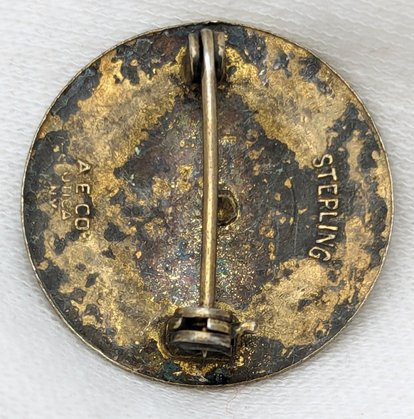 WWII US Merchant Marine Officer Collar Insignia in Gilt Silver by A.E. Co. - mm20023oc