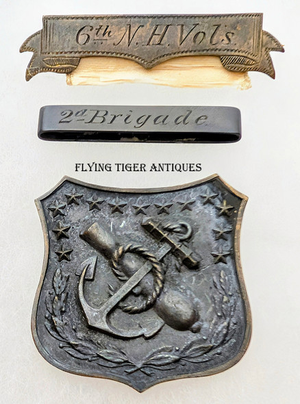 C.W. Stencil of 1st Sergt. Capt. Lyman A. Jackman 6th NH Volunteers His Post war 9th Corps Medal